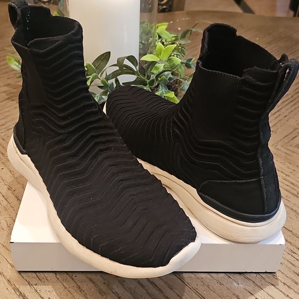 APL Black Knit Slip-On Sock Sneakers with White Sole - Picture 9 of 9